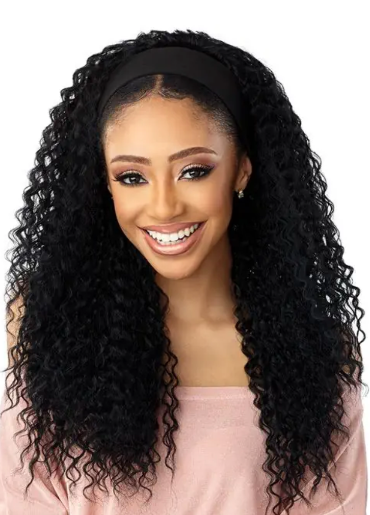 Synthetic Headband Wig Black Color 1