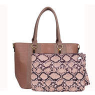 A R New York Blush Pink Purse with Snakeskin Clutch