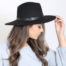 Load image into Gallery viewer, Felt Wide Brim Hat w/LeatherStrap
