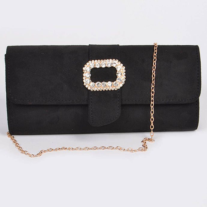 Suede Small Clutch Purse: Black