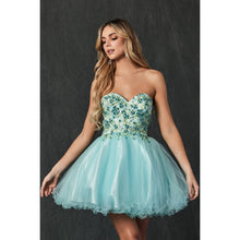 Load image into Gallery viewer, Juliet - FRONT BMBROIDERY ON TOP  SHORT DRESS : MINT / L

