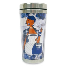 Load image into Gallery viewer, Travel Mug Blessings On Top Of Blessings - Blue &amp; White

